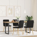 vidaXL Scaune de bucătărie, 4 buc., negru, material textil vidaXL Scaune de bucătărie, 4 buc., negru, material textil