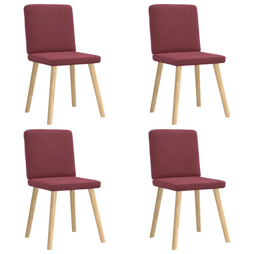 vidaXL Scaune de bucătărie, 4 buc., roșu vin, material  textil
