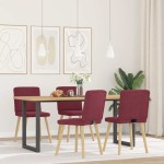 vidaXL Scaune de bucătărie, 4 buc., roșu vin, material textil vidaXL Scaune de bucătărie, 4 buc., roșu vin, material textil
