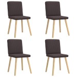 vidaXL Scaune de bucătărie, 4 buc., maro închis, material textil