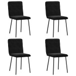 vidaXL Scaune de bucătărie, 4 buc., negru, catifea vidaXL Scaune de bucătărie, 4 buc., negru, catifea