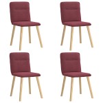 vidaXL Scaune de bucătărie, 4 buc., roșu vin, material  textil