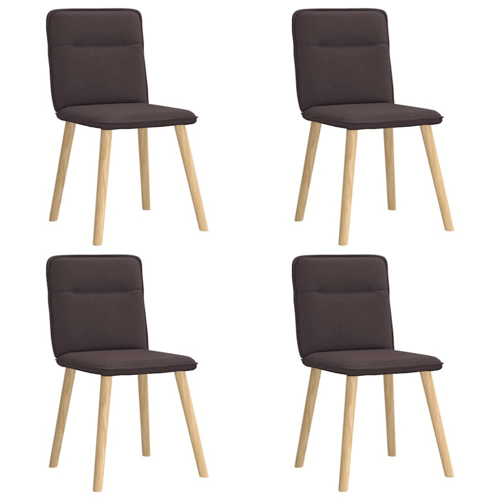 vidaXL Scaune de bucătărie, 4 buc., maro închis, material textil