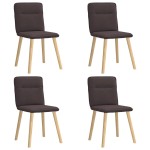 vidaXL Scaune de bucătărie, 4 buc., maro închis, material textil