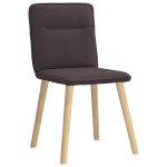 vidaXL Scaune de bucătărie, 4 buc., maro închis, material textil