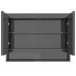 vidaXL Dulap de baie cu oglindă, gri strălucitor, 80x15x60 cm, MDF