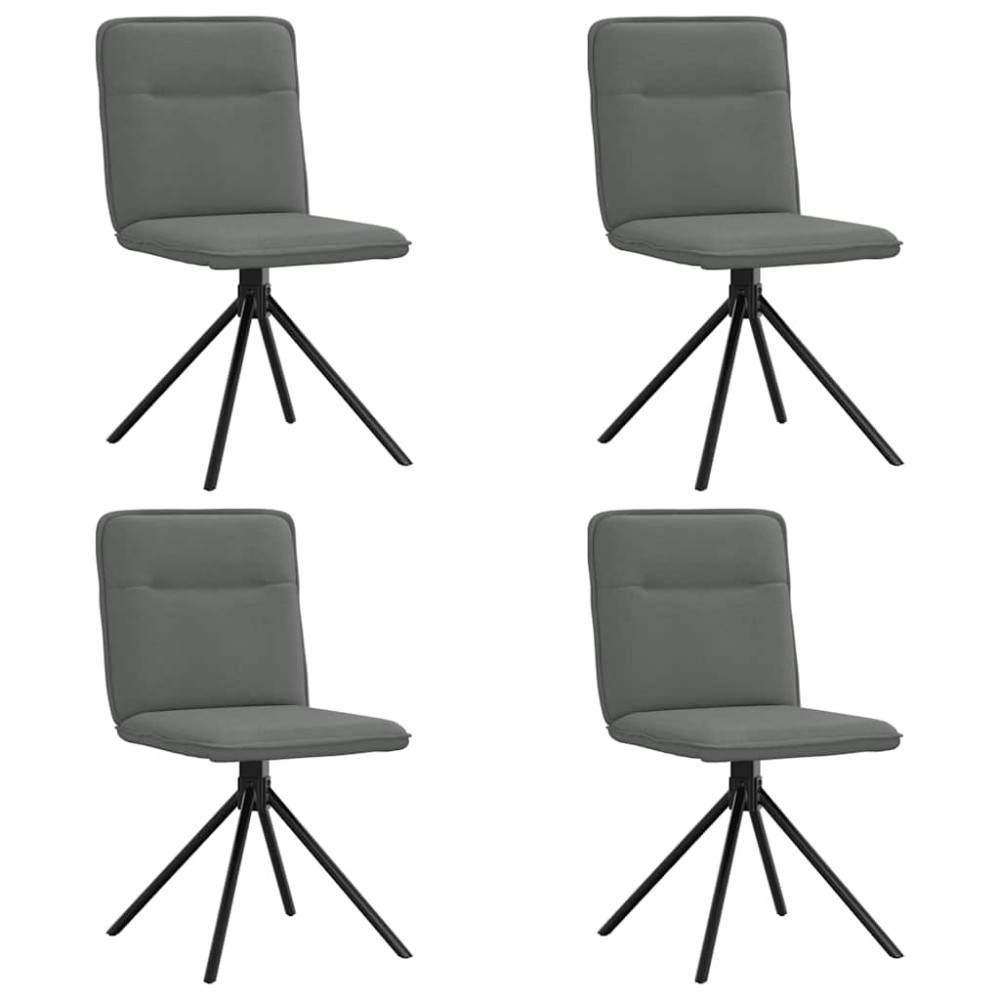 vidaXL Scaune de bucătărie pivotante, 4 buc., gri închis, textil