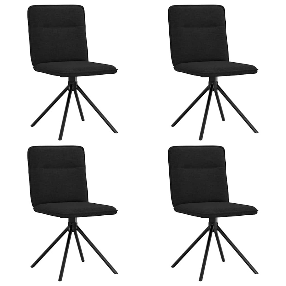 vidaXL Scaune de bucătărie, 4 buc., negru, material textil