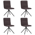 vidaXL Scaune de bucătărie, 4 buc., maro închis, material textil