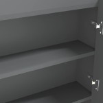 vidaXL Dulap de baie cu oglindă, gri, 80x15x60 cm, MDF