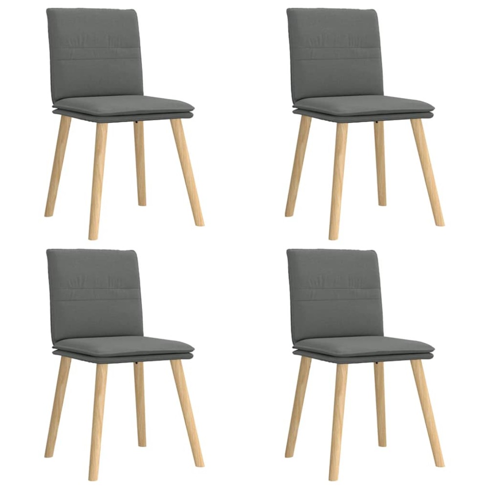 vidaXL Scaune de bucătărie pivotante, 4 buc., gri închis, textil