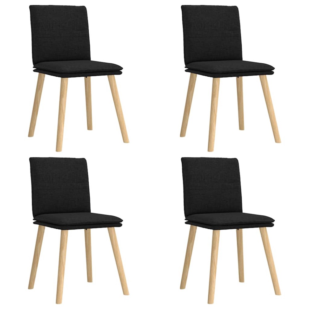 vidaXL Scaune de bucătărie, 4 buc., negru, material textil