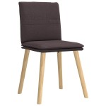 vidaXL Scaune de bucătărie, 4 buc., maro închis, material textil