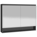vidaXL Dulap de baie cu oglindă, antracit, 80x15x60 cm, MDF vidaXL Dulap de baie cu oglindă, antracit, 80x15x60 cm, MDF