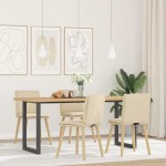vidaXL Scaune de bucătărie, 4 buc., material textil