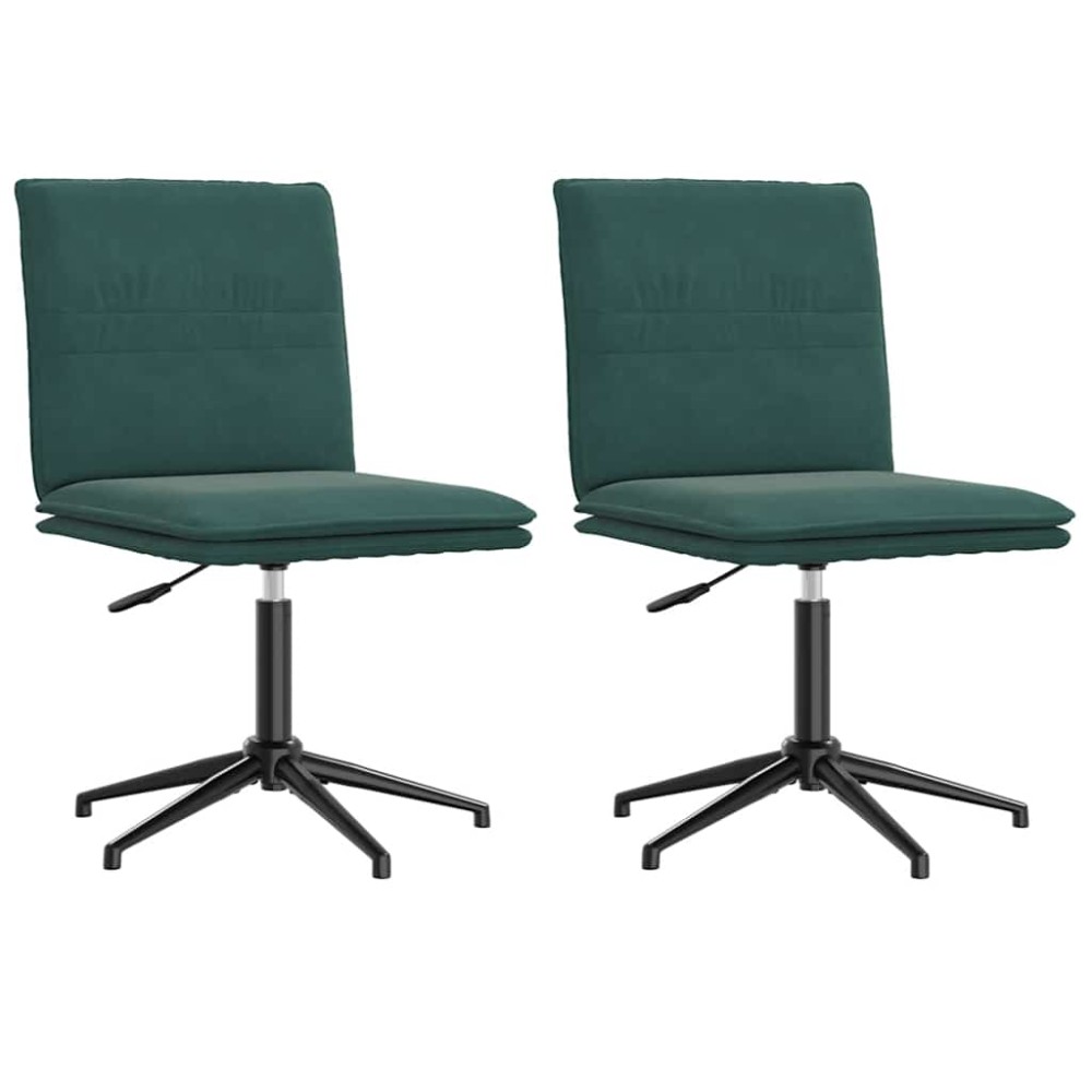vidaXL Scaune de sufragerie, 2 buc., verde închis, catifea