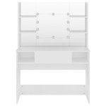 vidaXL Masă de machiaj cu lumini LED, alb, 100x40x135 cm, MDF vidaXL Masă de machiaj cu lumini LED, alb, 100x40x135 cm, MDF