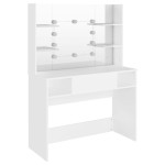 vidaXL Masă de machiaj cu lumini LED, alb, 100x40x135 cm, MDF vidaXL Masă de machiaj cu lumini LED, alb, 100x40x135 cm, MDF