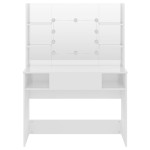 vidaXL Masă de machiaj cu lumini LED, alb lucios, 100x40x135 cm, MDF vidaXL Masă de machiaj cu lumini LED, alb lucios, 100x40x135 cm, MDF