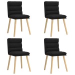 vidaXL Scaune de bucătărie, 4 buc., negru, material textil vidaXL Scaune de bucătărie, 4 buc., negru, material textil