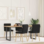 vidaXL Scaune de bucătărie, 4 buc., negru, material textil vidaXL Scaune de bucătărie, 4 buc., negru, material textil