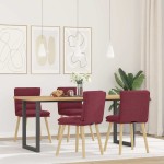 vidaXL Scaune de bucătărie, 4 buc., roșu vin, material textil vidaXL Scaune de bucătărie, 4 buc., roșu vin, material textil