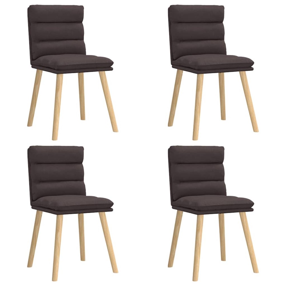 vidaXL Scaune de bucătărie, 4 buc., maro închis, material textil