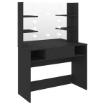 vidaXL Masă machiaj cu lumini LED, negru, 100x40x135 cm , MDF