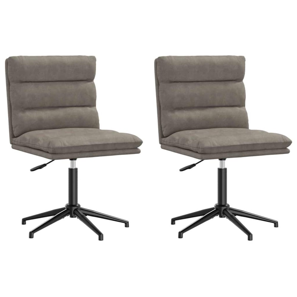 vidaXL Scaune de bucătărie, 2 buc., gri, piele ecologică