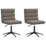 vidaXL Scaune de bucătărie, 2 buc., gri, piele ecologică