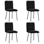 vidaXL Scaune de bucătărie, 4 buc., negru, catifea vidaXL Scaune de bucătărie, 4 buc., negru, catifea
