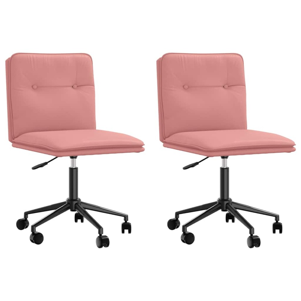 vidaXL Scaune de sufragerie 2 buc piele artificială roz