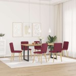 vidaXL Scaune de bucătărie pivotante, 6 buc., roșu vin, textil vidaXL Scaune de bucătărie pivotante, 6 buc., roșu vin, textil