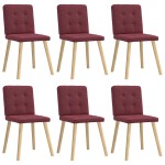 vidaXL Scaune de bucătărie pivotante, 6 buc., roșu vin, textil vidaXL Scaune de bucătărie pivotante, 6 buc., roșu vin, textil