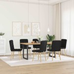 vidaXL Scaune de sufragerie 6 buc. negru material textil vidaXL Scaune de sufragerie 6 buc. negru material textil