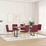 vidaXL Scaune de bucătărie pivotante, 6 buc., roșu vin, textil vidaXL Scaune de bucătărie pivotante, 6 buc., roșu vin, textil