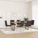 vidaXL Scaune de bucătărie, 6 buc., maro închis, material textil vidaXL Scaune de bucătărie, 6 buc., maro închis, material textil
