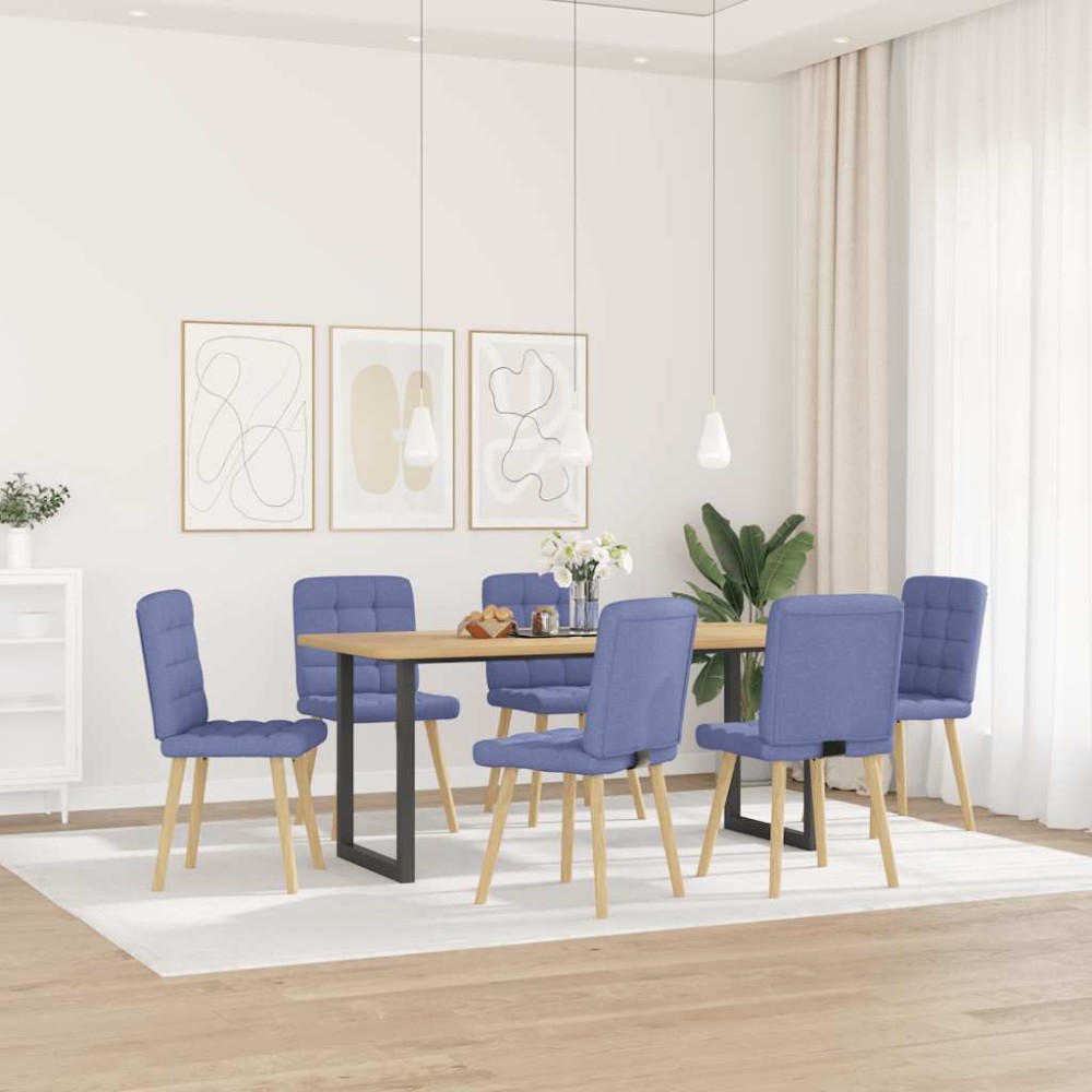 vidaXL Scaune de sufragerie 6 buc țesătură Jeans Blue