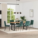 vidaXL Scaune de bucătărie, 6 buc., verde închis, catifea