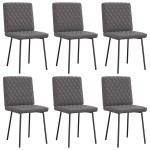 vidaXL Scaune de sufragerie, 6 buc., gri, piele ecologică