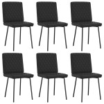 vidaXL Scaune de sufragerie, 6 buc., negru, piele ecologică
