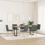 vidaXL Scaune de sufragerie, 6 buc., gri închis, material textil