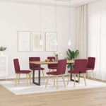 vidaXL Scaune de bucătărie pivotante, 6 buc., roșu vin, textil vidaXL Scaune de bucătărie pivotante, 6 buc., roșu vin, textil
