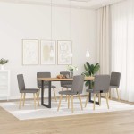vidaXL Scaune de sufragerie, 6 buc., gri taupe, material textil
