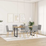 vidaXL Scaune de sufragerie 6 buc țesătură gri nor vidaXL Scaune de sufragerie 6 buc țesătură gri nor