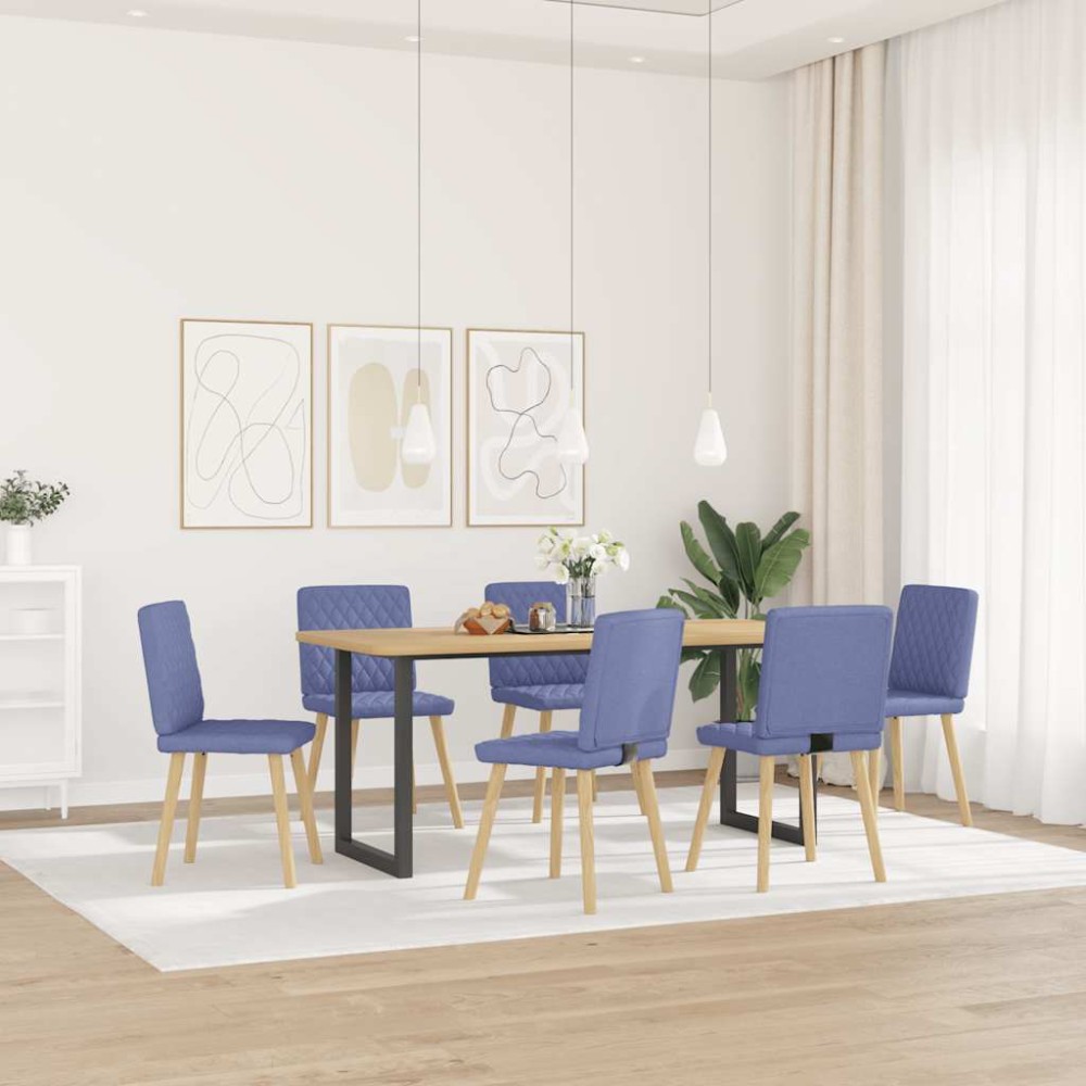 vidaXL Scaune de sufragerie 6 buc țesătură Jeans Blue