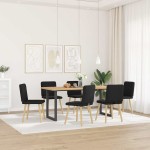vidaXL Scaune de sufragerie 6 buc. negru material textil vidaXL Scaune de sufragerie 6 buc. negru material textil