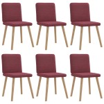 vidaXL Scaune de bucătărie pivotante, 6 buc., roșu vin, textil vidaXL Scaune de bucătărie pivotante, 6 buc., roșu vin, textil