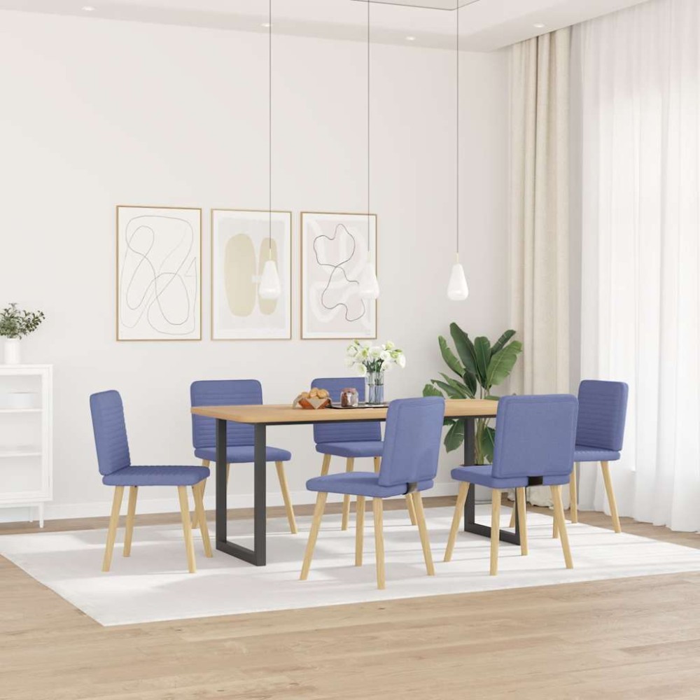 vidaXL Scaune de sufragerie 6 buc țesătură Jeans Blue