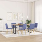 vidaXL Scaune de sufragerie 6 buc țesătură Jeans Blue vidaXL Scaune de sufragerie 6 buc țesătură Jeans Blue